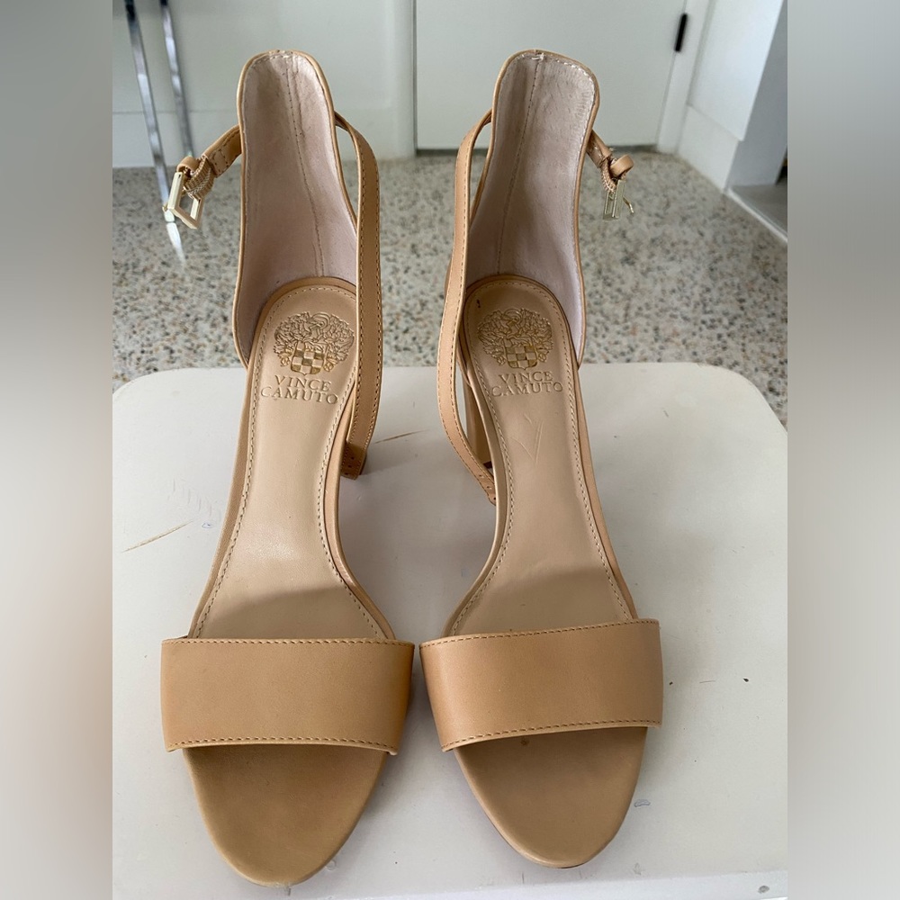 Vince Camino beige block heel sandal